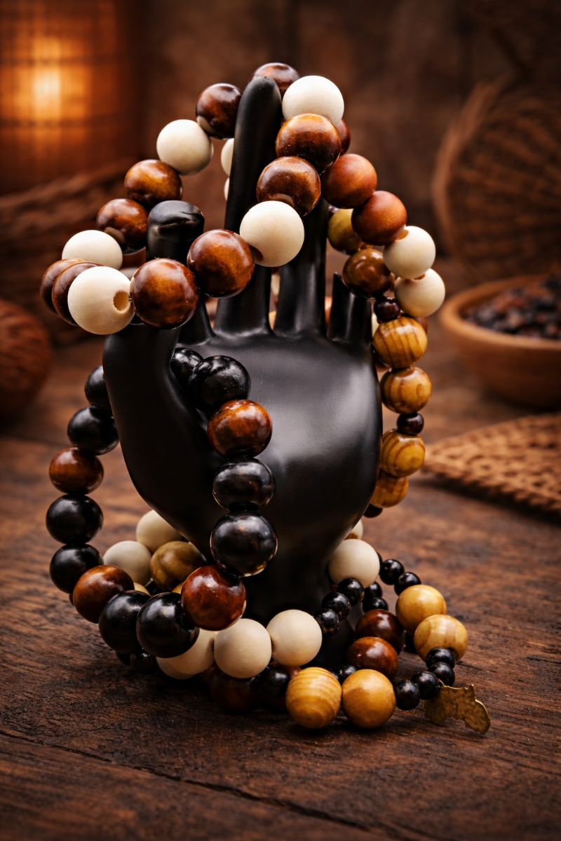 Handcrafted African Wood Beaded Bracelets