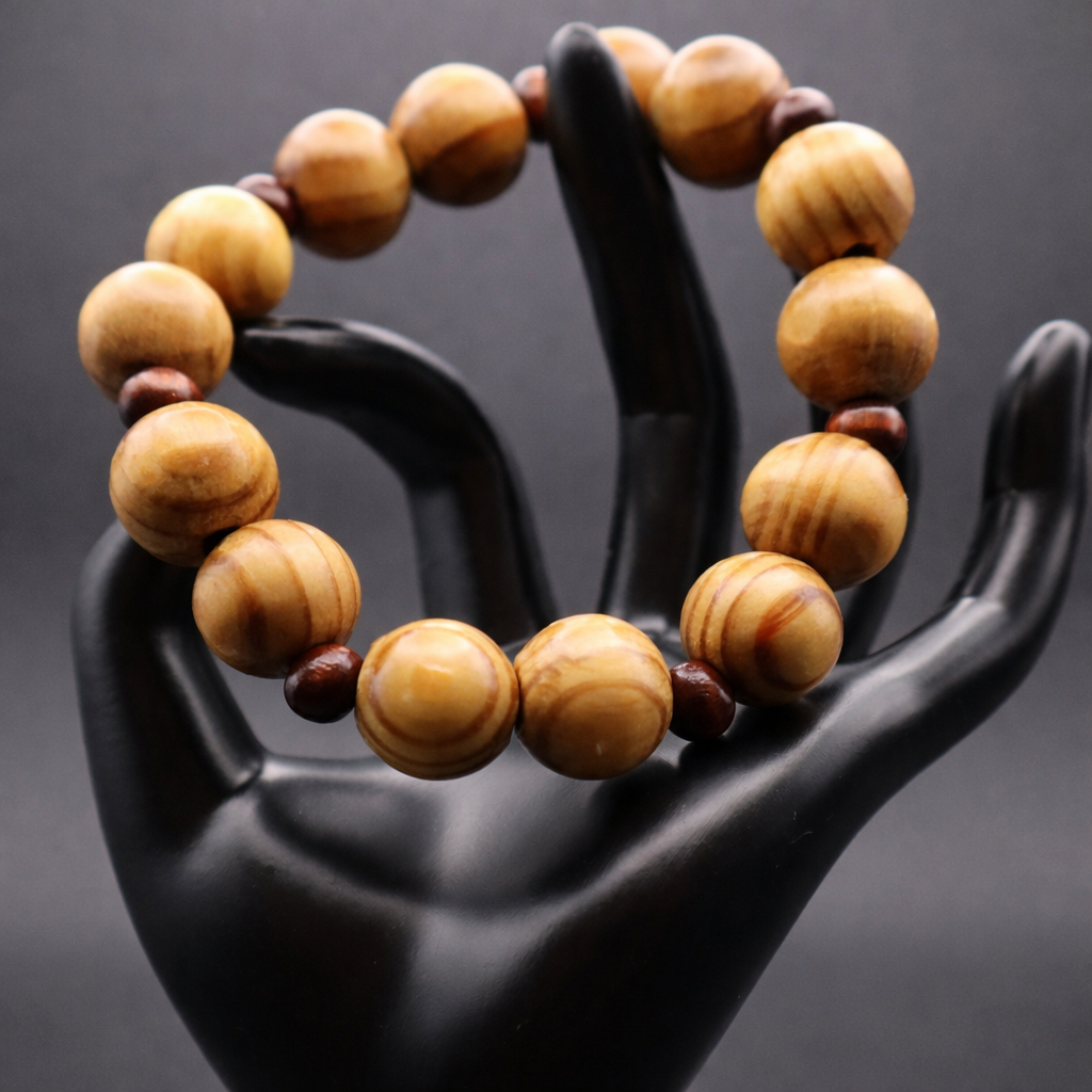 Golden Earth African Wood Beaded Bracelet
