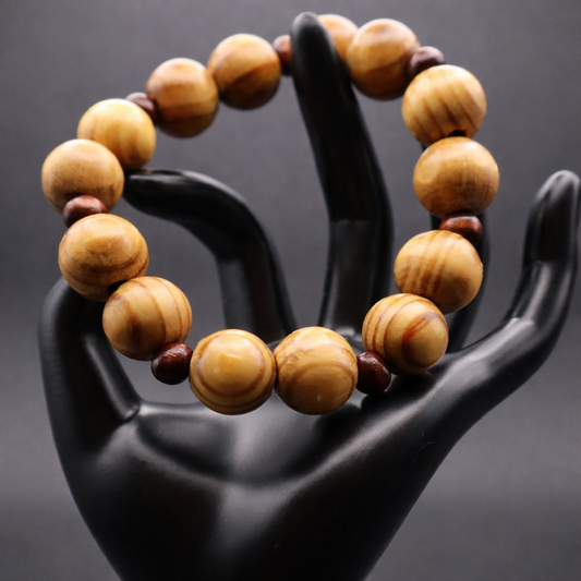 Golden Earth African Wood Beaded Bracelet