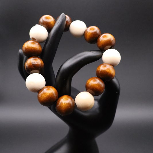 Earth Harmony African Wood Beaded Bracelet