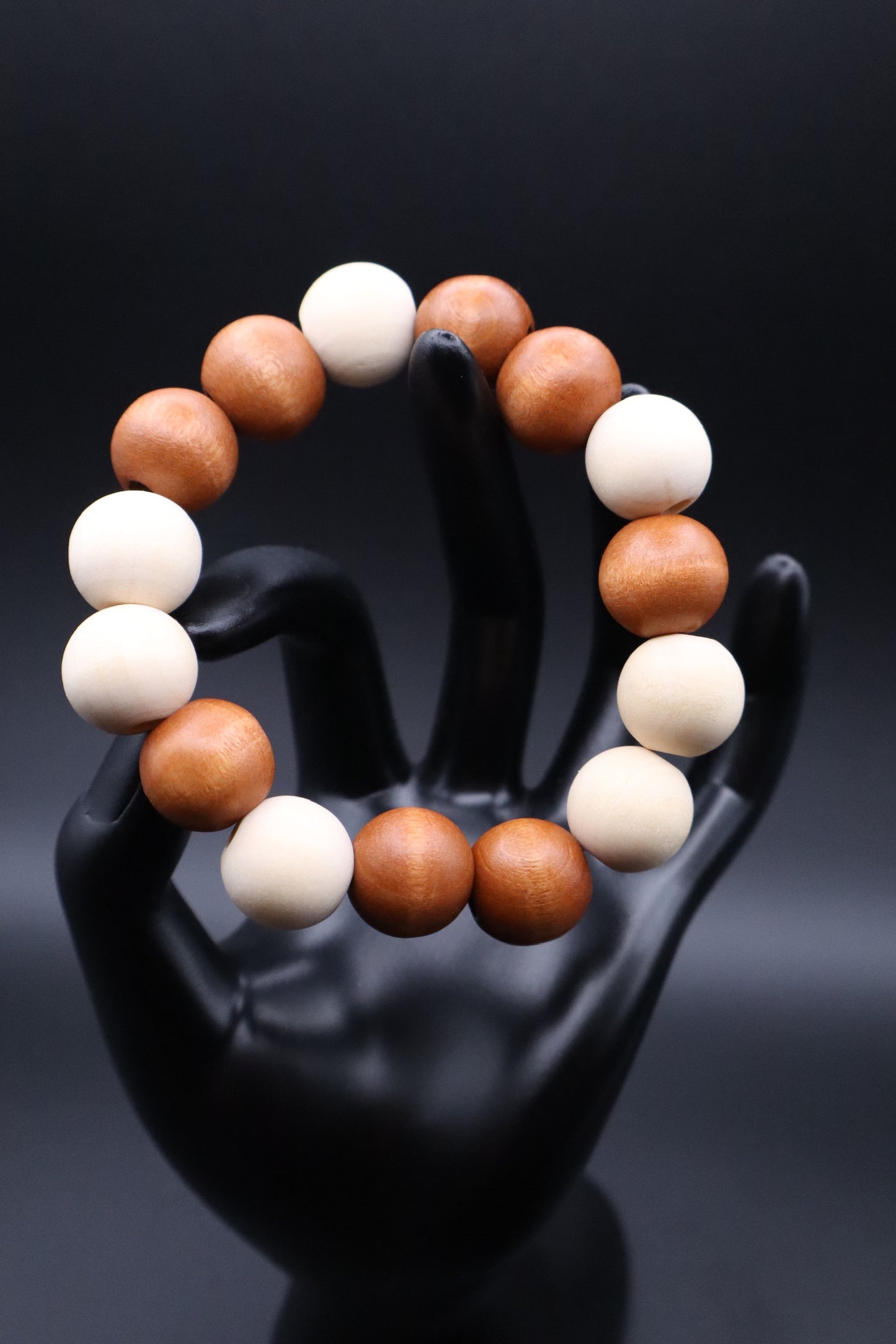 Earth Balance African Wood Beaded Bracelet