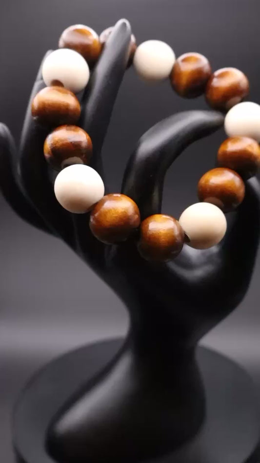 Earth Harmony African Wood Beaded Bracelet