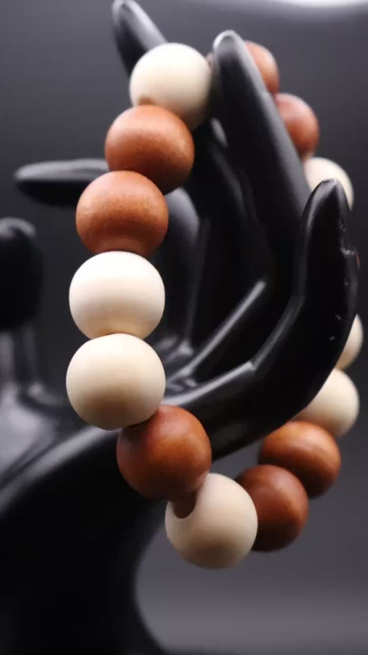 Earth Balance African Wood Beaded Bracelet